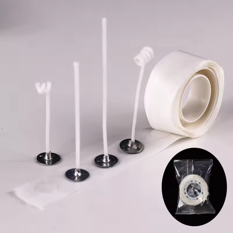 Smokeless Candle Wicks 2.6-20cm Pre-Waxed Cotton Core Wicks with Metal Sustainer Tabs DIY Handmade Candle Making Tools - Image 4