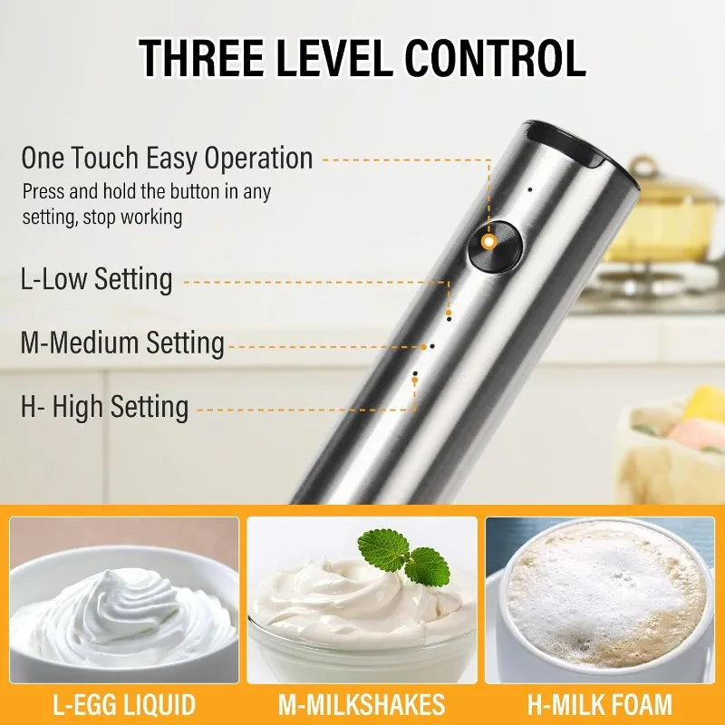 Rechargeable Electric Whisk USB Charging Mini Milk Foam Coffee Whisk Portable Whisk Blender Kitchen Cooking Blender view 4