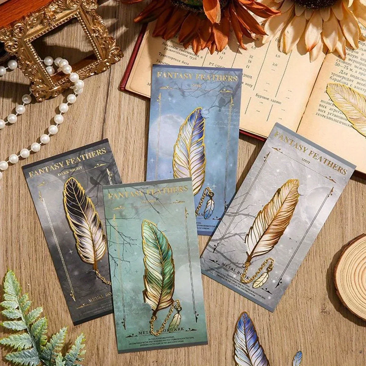 

1pc Vintage Feather Bronzing Metal Bookmark With Metal Chain Pendant Bookmark For Teachers Friends Book Club Book Lovers