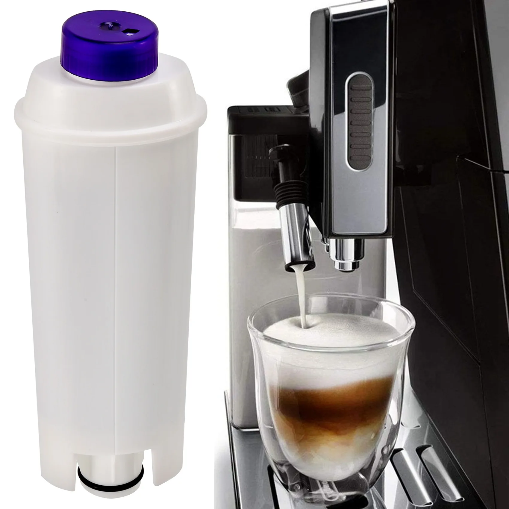 Filtro dell'acqua per macchina da caffè per cartuccia filtrante Delonghi DLSC002 compatibile con ECAM, ETAM, EC680, EC800