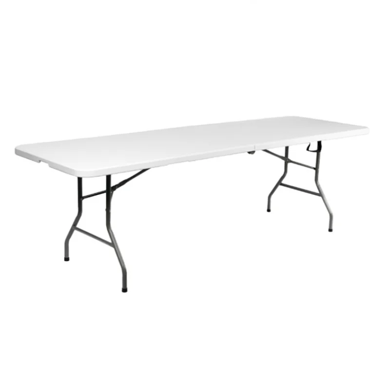 โต๊ะพลาสติกพับได้ทรงสี่เหลี่ยมผืนผ้า ขนาด 6 ฟุต สีขาว กันน้ำ ปรับระดับได้ เหมาะสำหรับตั้งแคมป์ รับประทานอาหาร โรงพยาบาล และใช้งานกลางแจ้ง