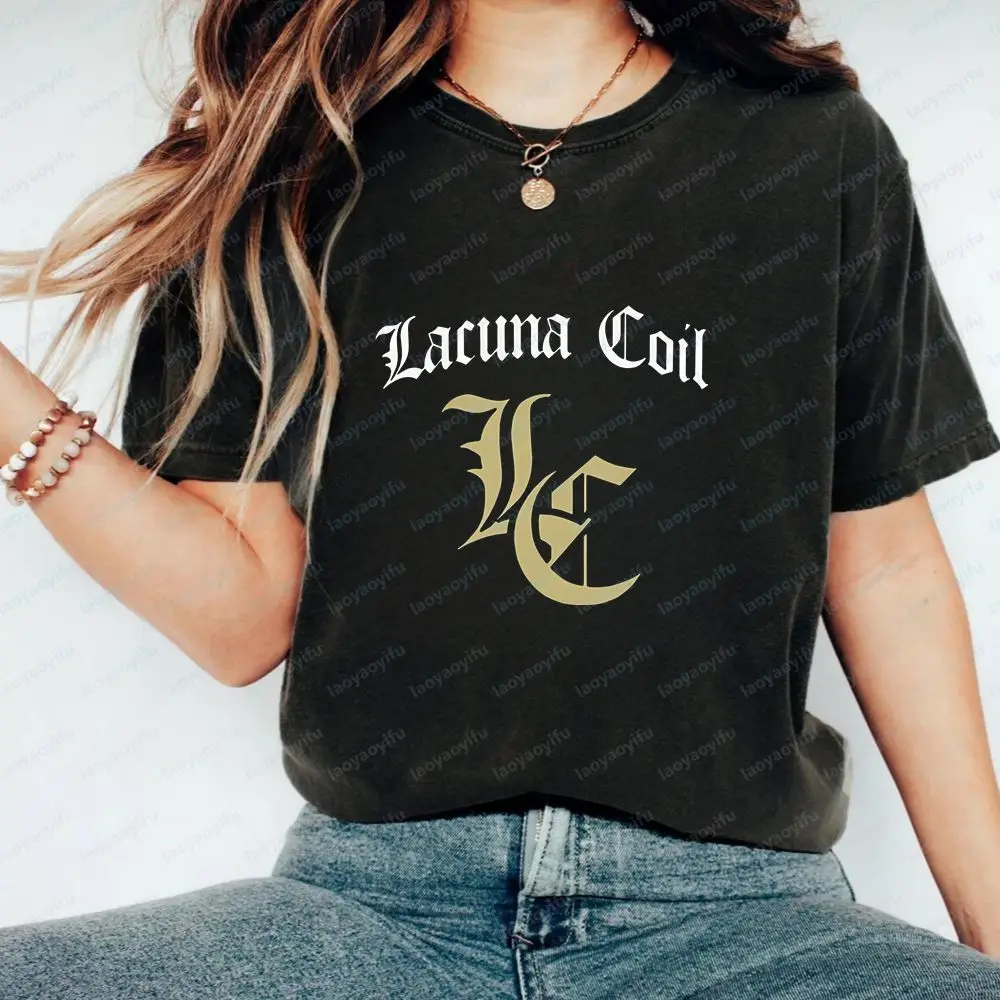 Lacuna Coil - Blanket Coil Band Print T-Shirt - Trendy Unisex Short-Sleeved T-Shirt Suitable for Both Men and Women - Large Size