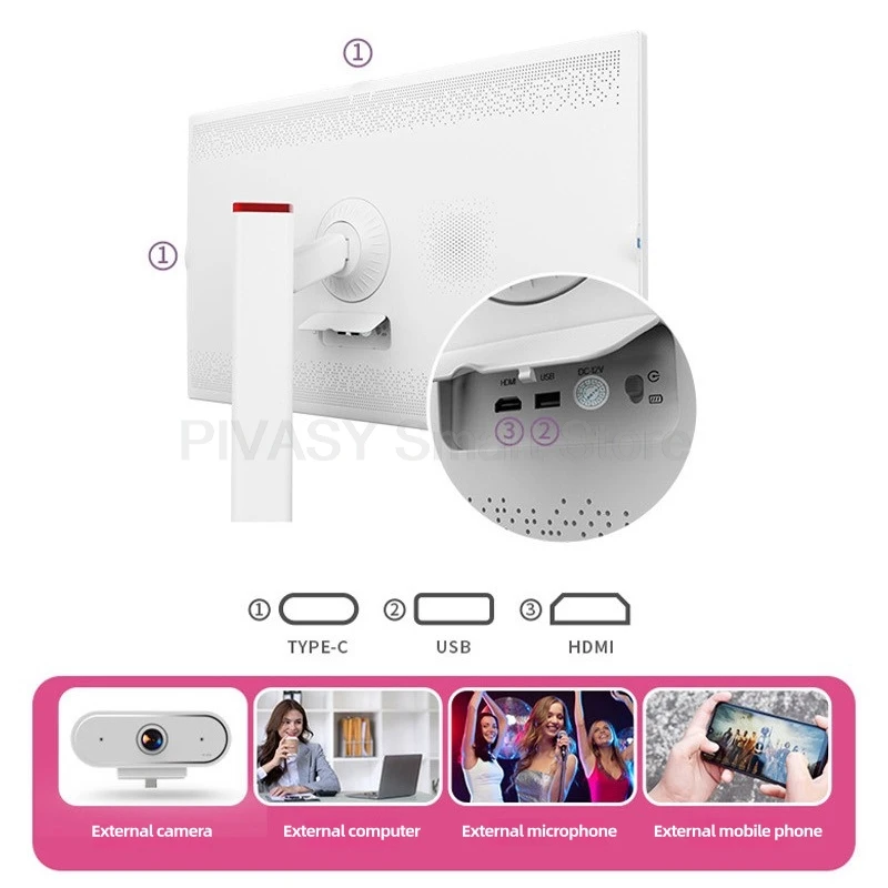 27 "32" inch touchscreen Android 13 videospeler Beweegbare oplaadbare draagbare tv Gym Gaming Live Room Smart TV met camera