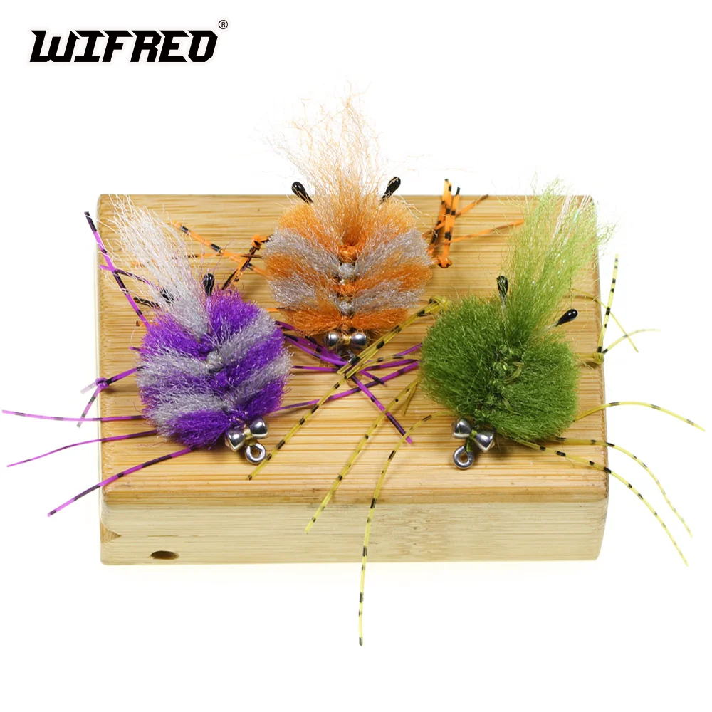 

Wifreo 2/3pcs 2/0 EP Crab Fly Dumbbell Eyes Crab Baits Rubber Legs Artificial Insect Baits Permit Bonefish Redfish Fishing Lures