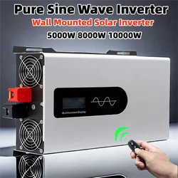 5000W 6KW 8KW 10KW 12000W Pure Sine Wave Inverter 12V/24V/48V/60V/72V/96V Power Inverter 110V 220V Solar Car Inverter Converter