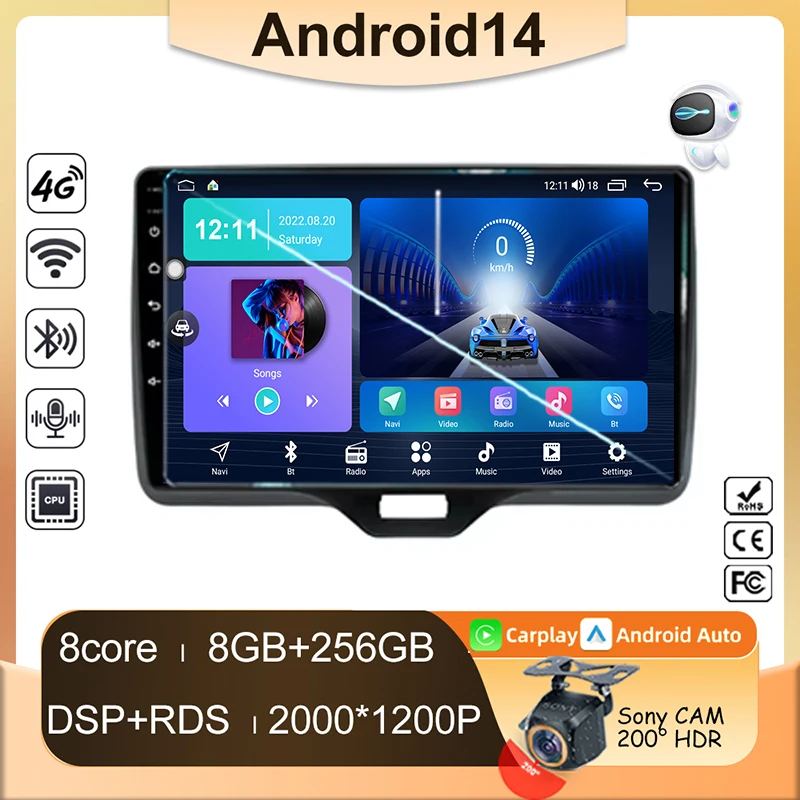 

Car Radio For Toyota Yaris GR Cross XP210 2020 - 2023 Carplay Android Auto Video GPS Navigation 2din DVD Player Head unit WIFI