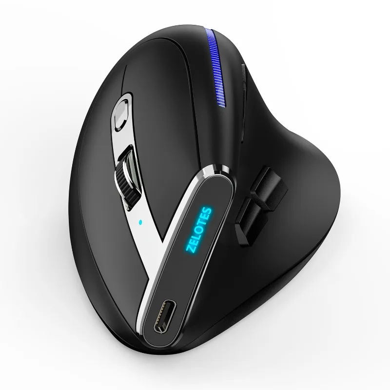 Vertical Side Hold Bluetooth Wireless Three-mode Charging Mouse Lift Vertical Ergonomic Plus Battery 2400DPI Office Mouse