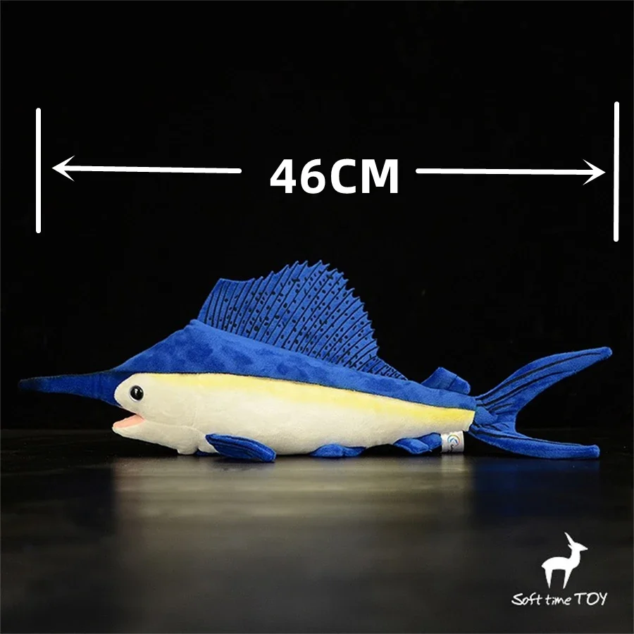 Sailfish High Fidelity Anime Cute Plushie Swordfish  Plush Toys Lifelike Animals Simulation Stuffed Doll Kawai Toy Gifts For Kid