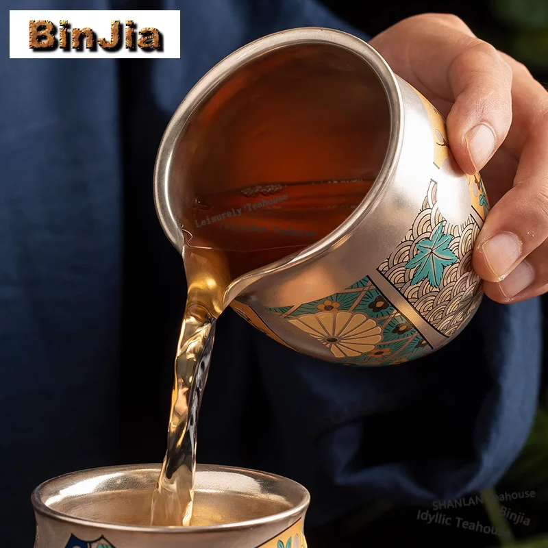 Silver-clad Colour Enamels Teapot Ancient Tea Infuser Pot Tea Maker Kettle With Filter Kung Fu Tea Tableware Teacups Craft Gift