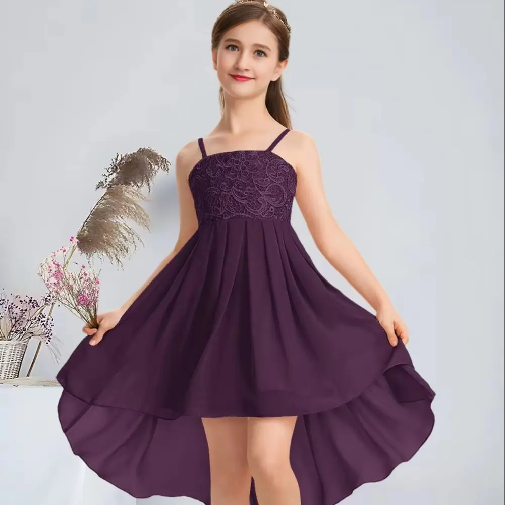 QWE ​​Blush Pink A-Line Junior Bridesmaid Dress Kids Flower Girl Dress Chiffon Lace For Wedding Communion Girls Party Dresses​