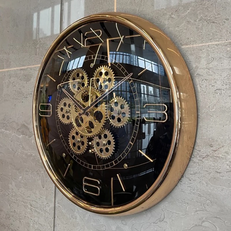 

Nordic Retro Large Wall Clock Mechanical Vintage Clocks Silent Wall Watches Luxury Time Watch Living Room Bedroom Decoration