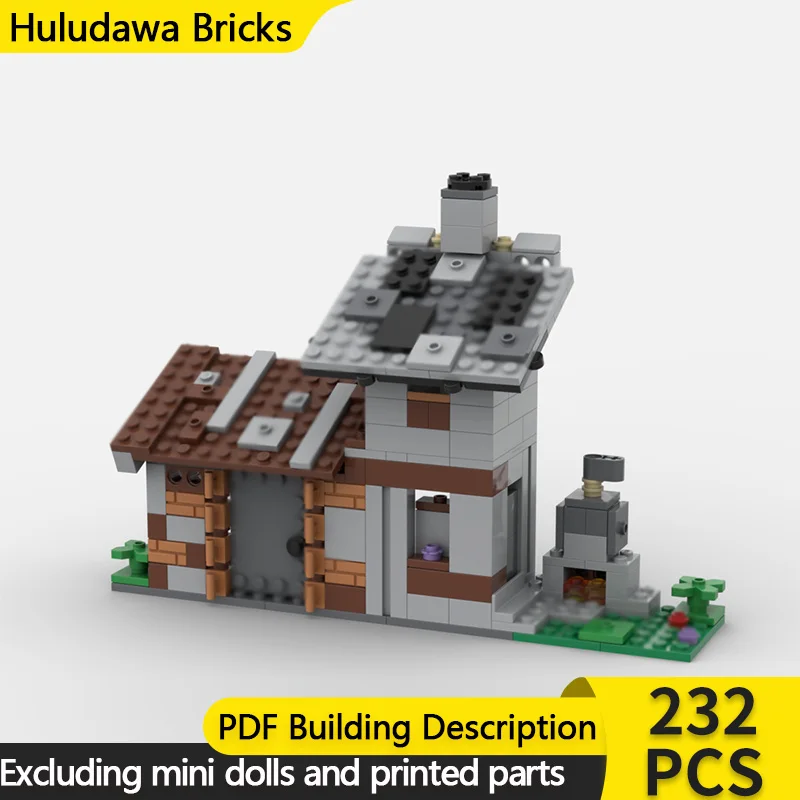 Medieval Castle Model MOC Building Brick Small Town Iron Shop Modular Technology Children Holiday Gifts Assemble Toys Suit