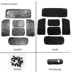 6PCS Windshield Sunshade Kit For Suzuki Jimny JB64 JB74 3-Door 2019 2020 2021 2024 2026 Sunshade Car Sunshade Shade