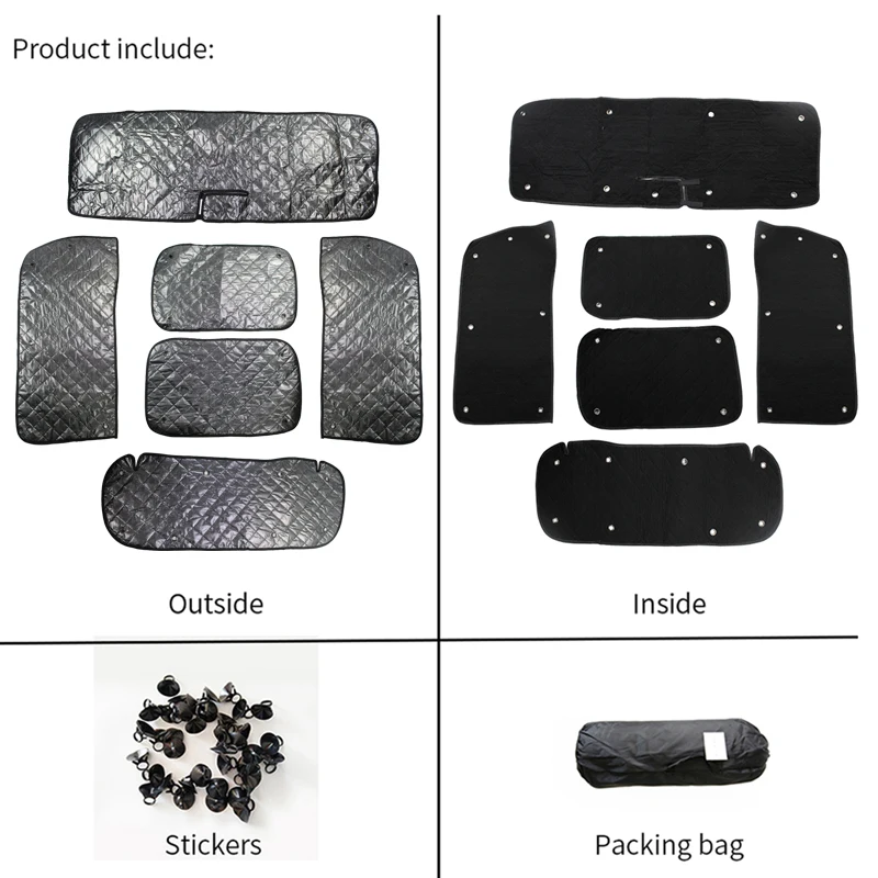 6PCS Windshield Sunshade Kit For Suzuki Jimny JB64 JB74 3-Door 2019 2020 2021 2024 2026 Sunshade Car Sunshade Shade