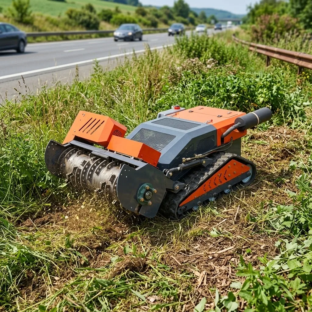 High Power RC Slope Crawler Remote Control Lawn Mower Industrial Flail Mulcher Forest Land Clearing Brush Cutter Machine