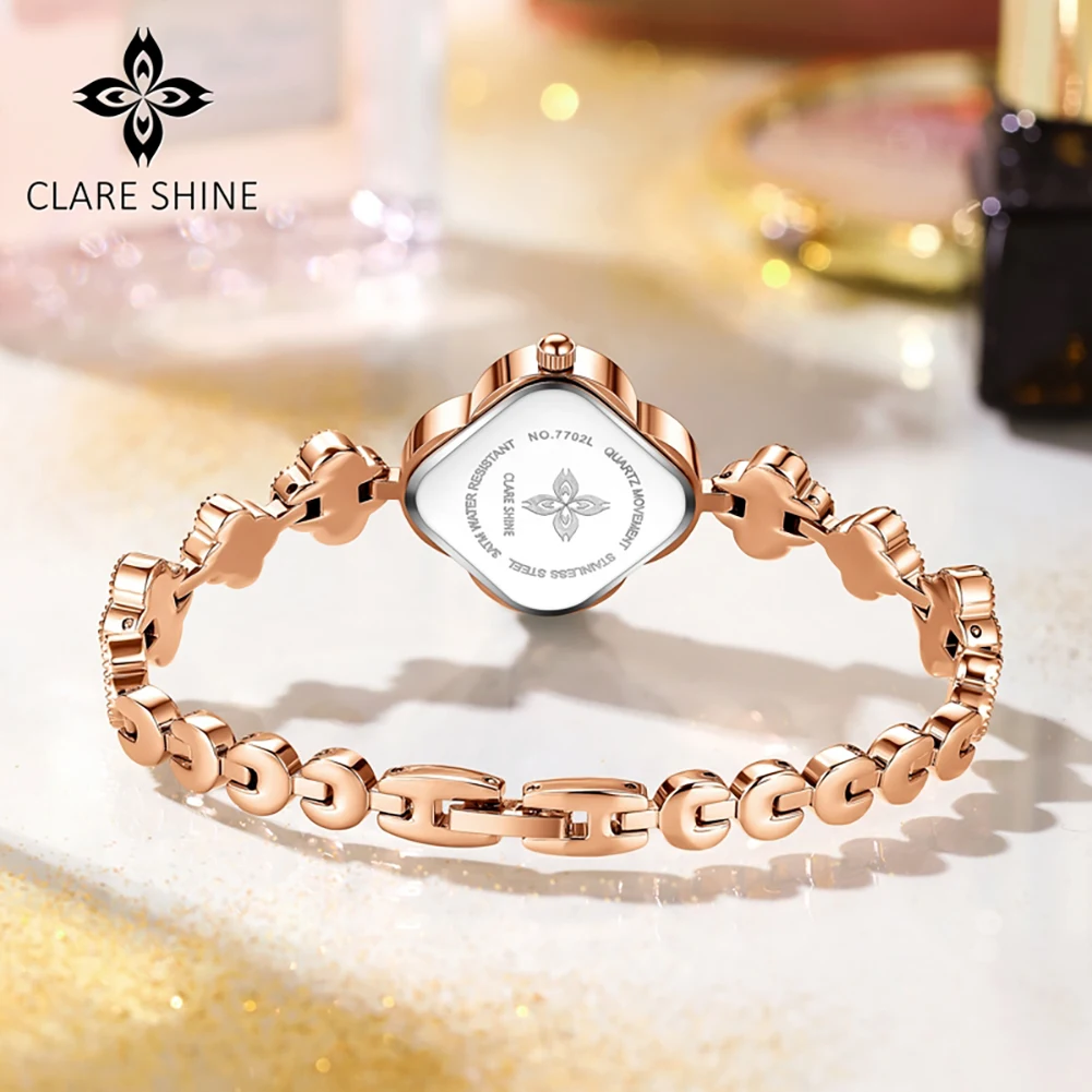 CLARE SHINE 7702 Lucky series Xiaomeiman four-leaf clover quartz women's watch with inlaid movement