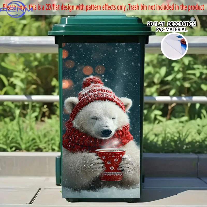 [2D Flat Printing] 1pc 2D Pattern Printed Kitchen Trash Can Sticker X Cm 