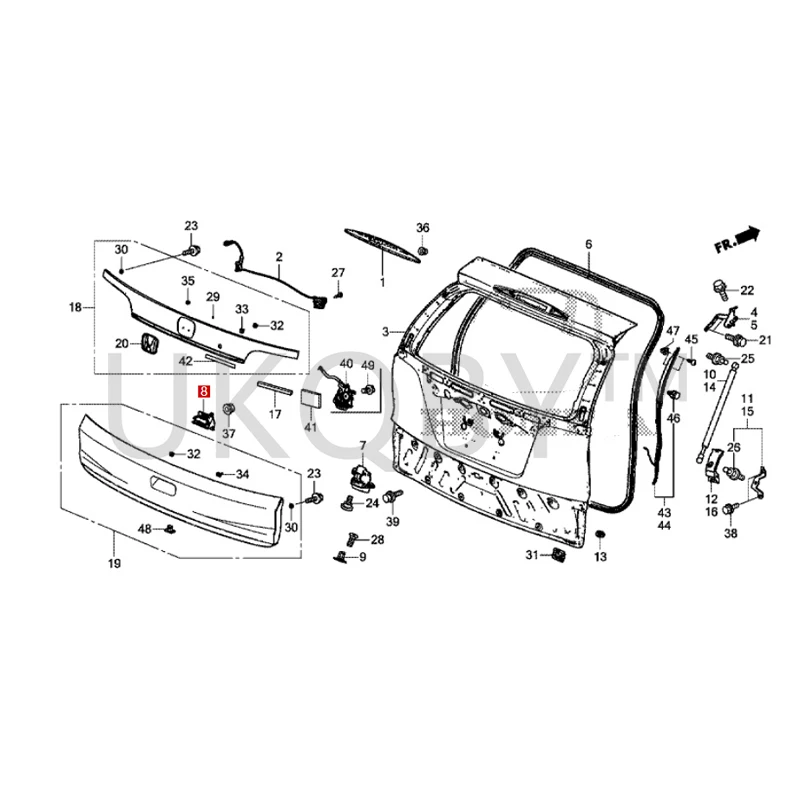 74810-T0A-A02 Suitable for Ho nd a 12-16 CR V Tailgate rear cover control switch, luggage compartment handle switch