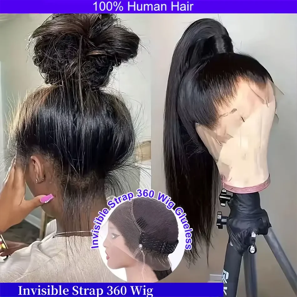 360 كامل الدانتيل الباروكة الأمامية 30 بوصة مستقيم HD الدانتيل الجبهة الباروكات شعر الإنسان الطبيعي الأسود 250 الكثافة ترقية الرباط غير مرئية #1