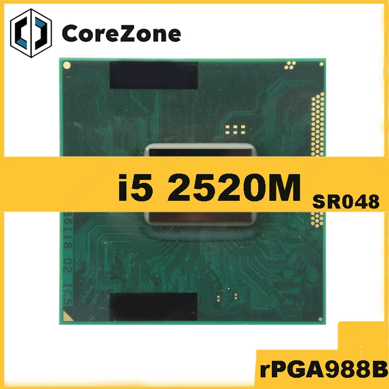 Used Core I5-2520M i5 2520M SR048 2.5 GHz Dual-Core Quad-Thread CPU Processor 3M 35W Socket G2 / rPGA988B
