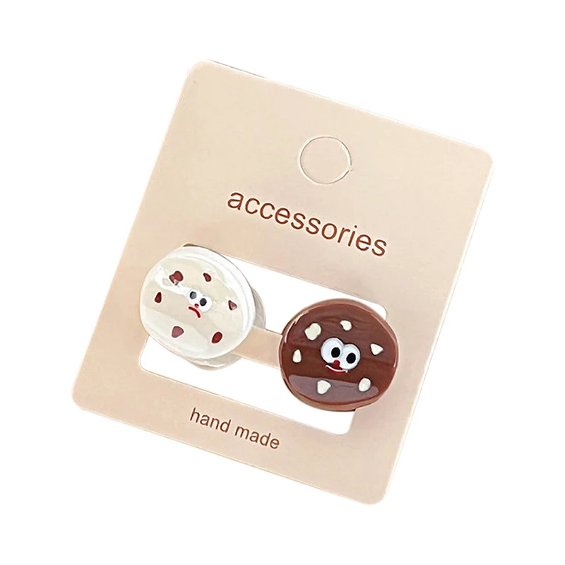 Épingle à cheveux de dessin animé pour femmes et filles, barrettes mignonnes, pince à frange, biscuit au fromage, drôle, créatif, personnalité, accessoires pour cheveux, 2 pièces