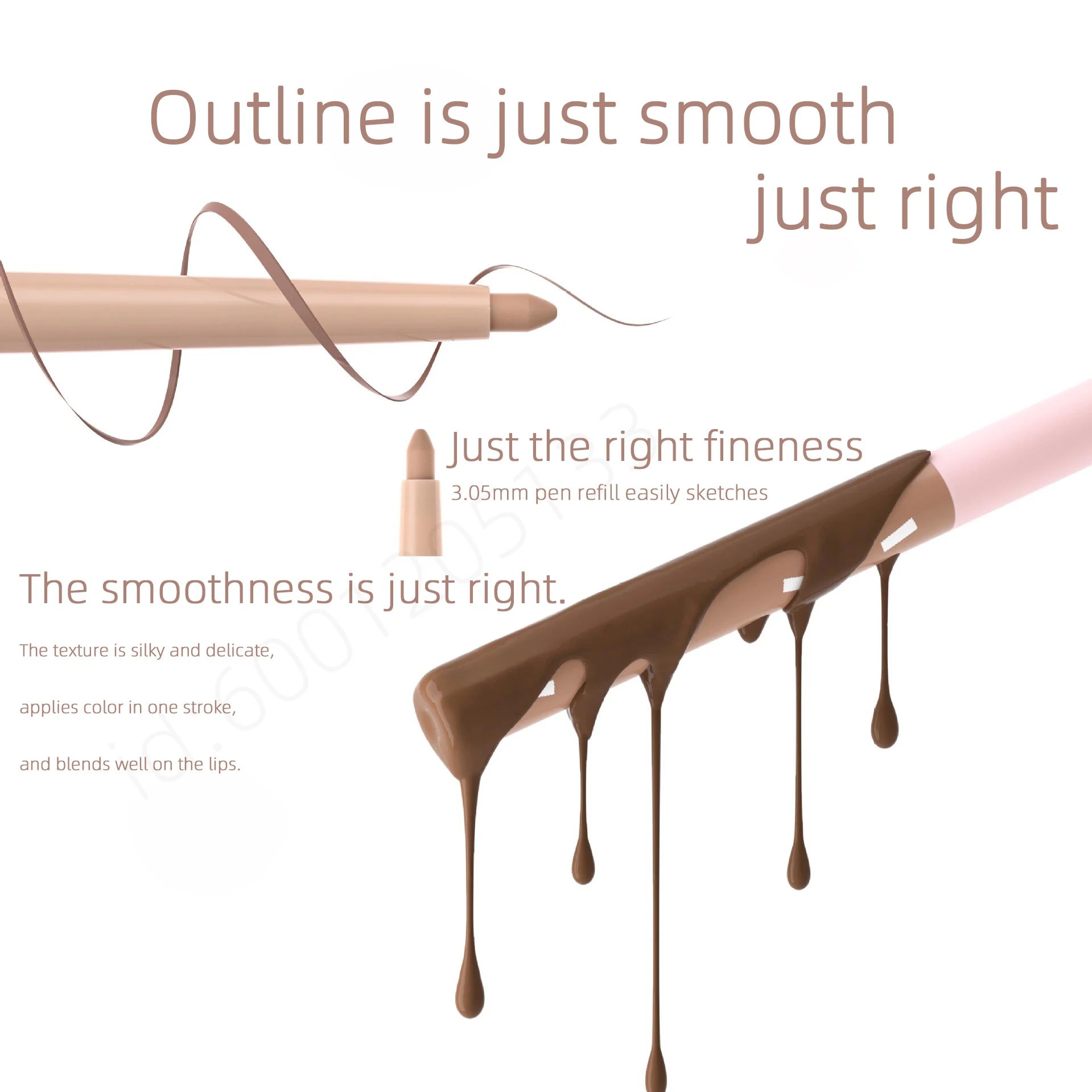 HYNTOOR Lip Liner Pencil 3D Lips Profiler Pen Lip Liner Brown Plumping Longlasting Lip Contour Pen Smooth Waterproof Lips Makeup