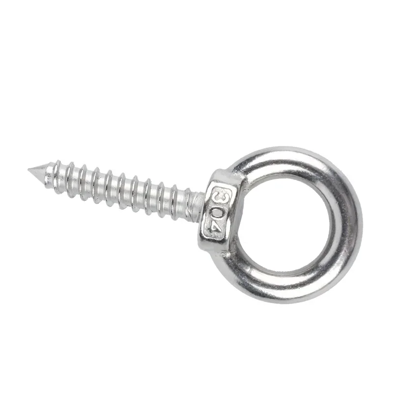 304 A2 Stainless Steel Lifting Ring Screw, Sheep Eye Ring Self Tapping Bolt, Lifting Ring Nut, Self Tapping Wood Screw M4~M12