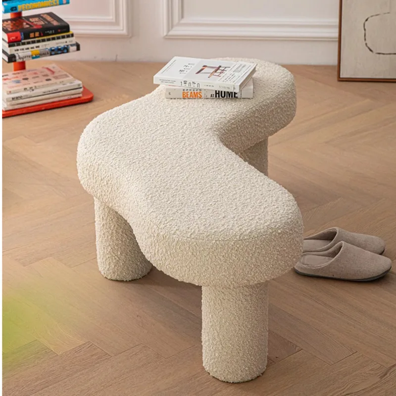 

Nordic Sofa Stools Velvet Hallway Bench Mobile Furniture Living Room Leisure Stool Home Modern Shoe Changing Bench Customized