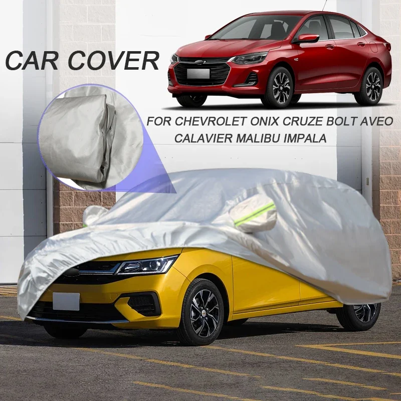 

210T Polyester Car Cover Waterproof For Chevrolet AVEO BOLT CAVALIER CRUZE IMPALA MALIBU ONIX Hatchback Sedan Anti-UV Dustproof