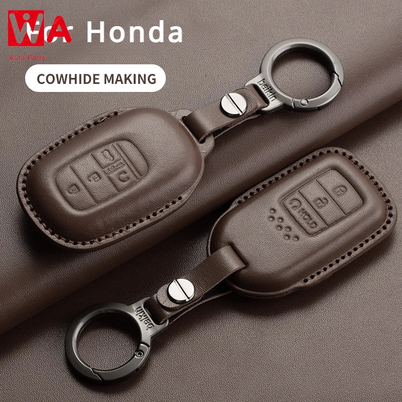 

Leather Car Remote Key Case Cover For Honda Civic 11th 2022 For Honda Civic Accord HR-V CR-V CRV 2022 2023 Protector Holder Fob