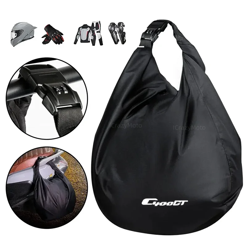 Portable Waterproof Motorcycle Helmet Bag For BMW C400GT C 400GT C400 GT 2019-2022 Large Capacity Password Lock Anti-Theft Lugga