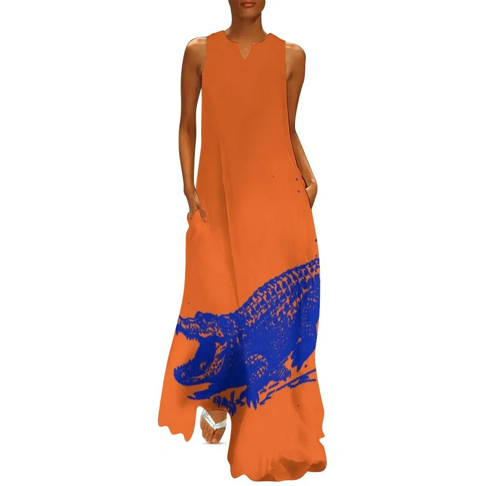 

Swamp Chomp Gameday Dress - Blue Gator Long Dress dresses ladies 2025 summer summer dresses dress korean style