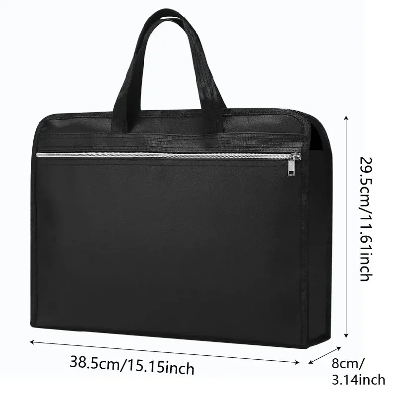 Thickened Double Layer Business Briefcase Multifunctional Waterproof Zipper Pouch Solid Color Large Capacity Package Accessories