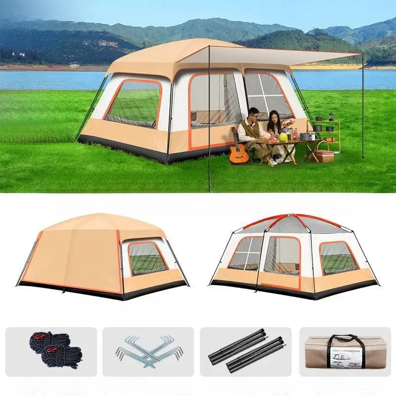 FOODLINE Glamping Tent Durable Windproof Luxury Camping Tent For Outdoor Wilderness Glamping Family Getaway