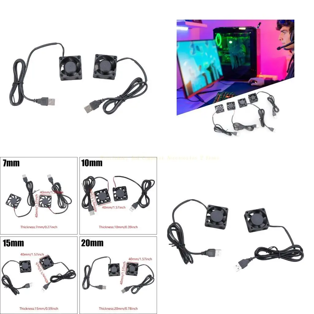 

DC5V USB Cooling Fan 40mm Sleeve Bearing for Home Office Networking Equipment, Sound Video Cabinets, Gaming PC, and Lapt