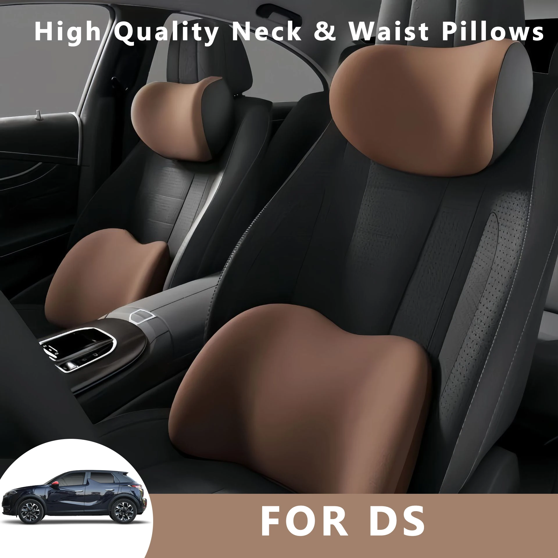 

Car Neck Pillow Protector Auto Seat Headrest Soft Waist Cushion Neck Cushion Backrest Lumbar Support for DS 3 EV 4 7 9 PHEV