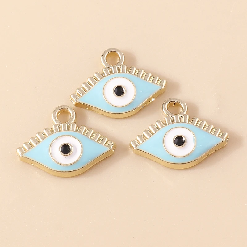 20 Stück Niedliche Emaille-Anhänger mit Bösem Auge und Herz für Schmuckherstellung, Ohrringe, Halsketten, Armbänder, DIY-Bastelbedarf – Detail 30