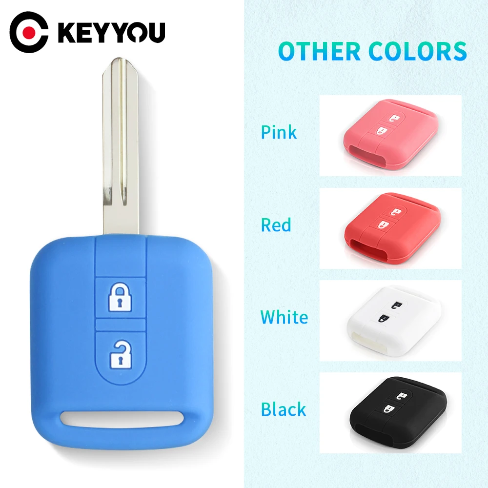 KEYYOU 1Pcs Silicone Car Key Rubber Case Fob Cover For Nissan Micra K12 Note Navara Qashqai J10 Primera Almera Sunny X-Trail