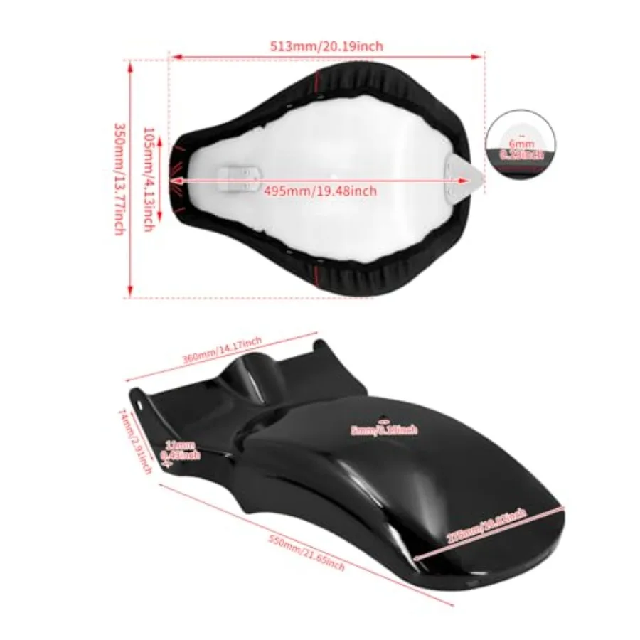 حاجز خلفي للدراجة النارية مع مقعد منفرد واقي الطين القصير والذيل طقم إضاءة الفرامل لإشارة الانعطاف لـ Harley Softail Fat Boy FXBRS 2018 #4