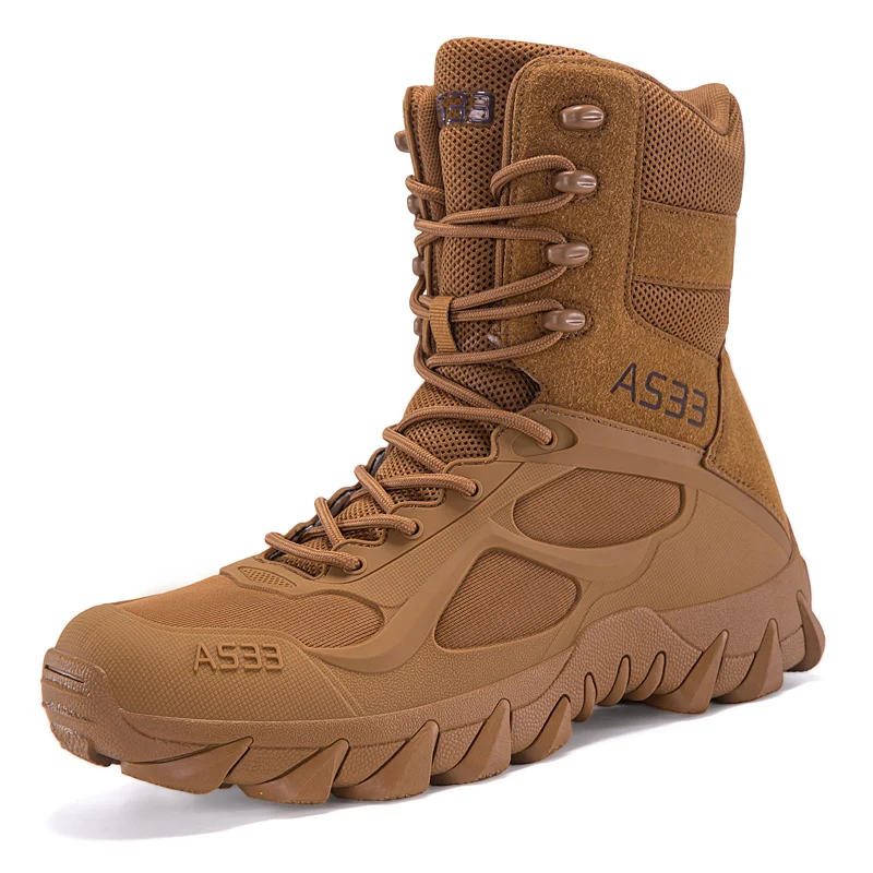 Men's Tactical Combat Boots High Top Non-Slip Wear-Resistant for Outdoor Desert Hiking Hunting Trekking Work