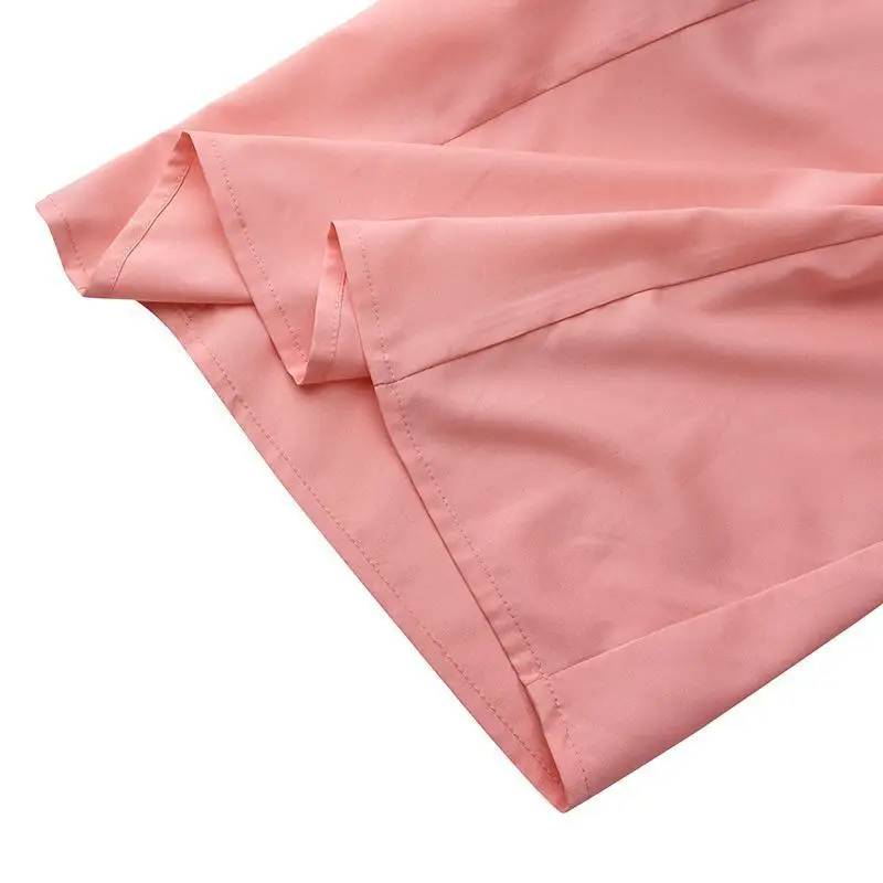 Women's Thin Trousers Zipper Wide Legs Solid Color High Waist Elegant Spring Office Commuting Simple Versatile Casual Pants