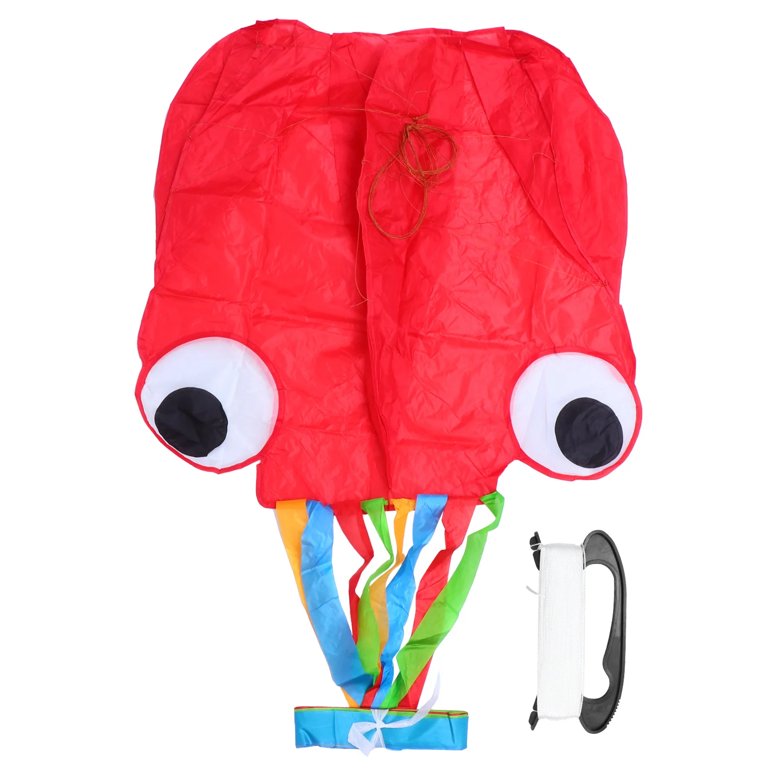 Red Octopus Kite Long Tail Cloth Flying Item Creative Kids Outdoor Play Hand-Eye Coordination Exercise Family Time