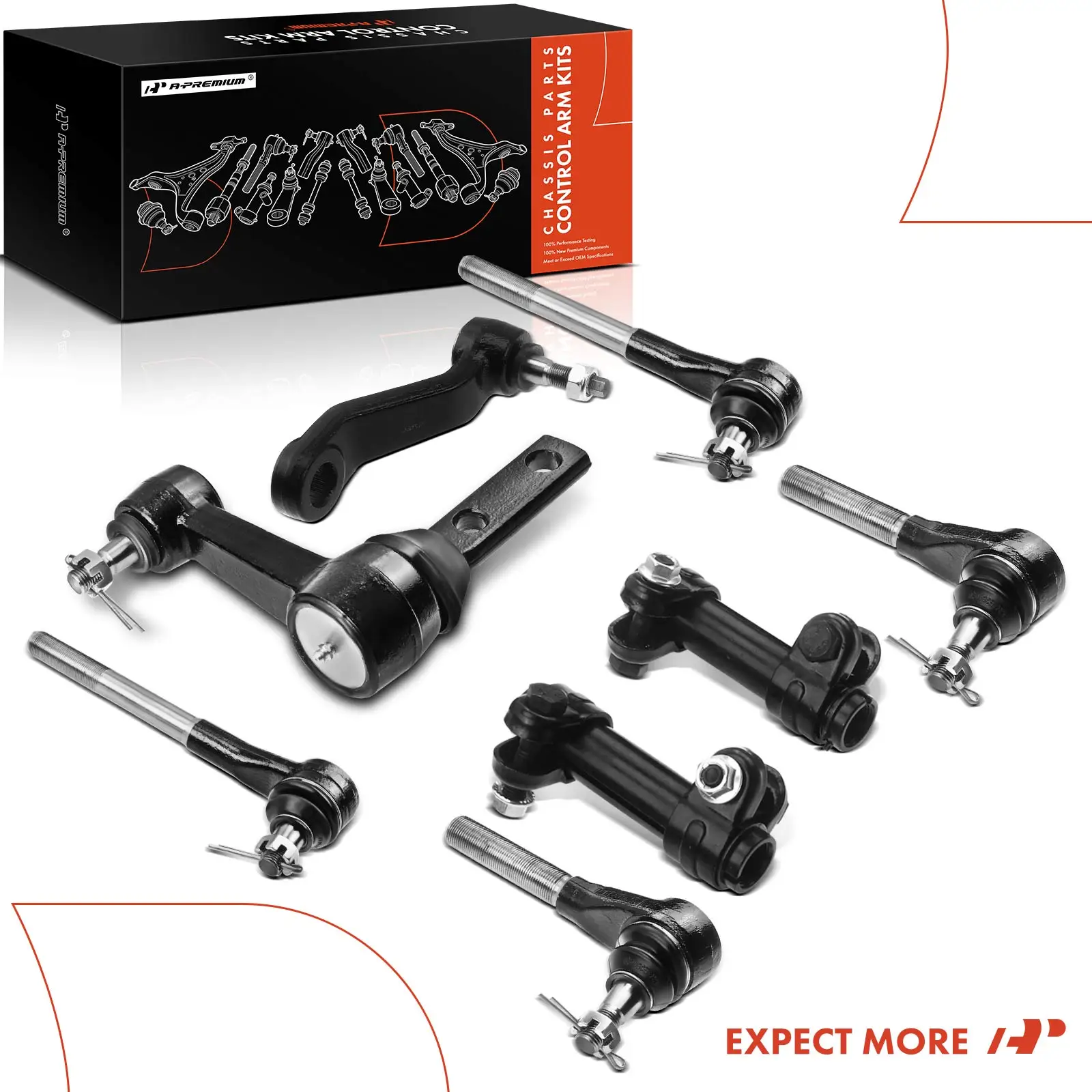 A-Premium 8x Pitman Idler Arm Inner & Outer Tie Rod End for Dodge Ram 1500 2000-2001 Ram 2500 Ram 3500 2000-2002