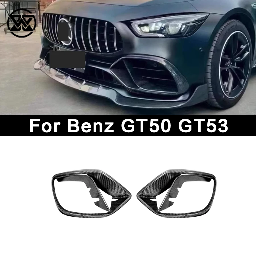 لمرسيدس بنز AMG GT43 GT50 GT53 2019 + B نمط ألياف الكربون المصد الأمامي Foglamp إطار شبكي تنفيس الهواء غطاء الشواية طقم الجسم #2