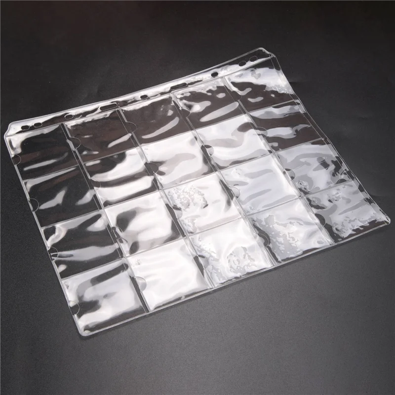 QWE-20 PCS 20 tasche Portamonete classici Cartella pagine per album di archiviazione Borsa trasparente per organizer