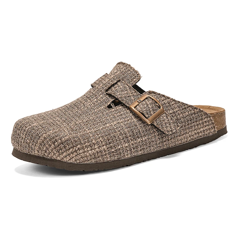 Unisex Fashion Cork Slippers Closed Toe Slip-on Sandals Backless Slides Soft Health Footbed For Men Women Dropshipping