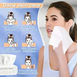 50pcs Disposable Face Wash Towel Extractable Cotton Soft Towel Cotton Beauty Salon Cleansing Face Wipe Towel Towel