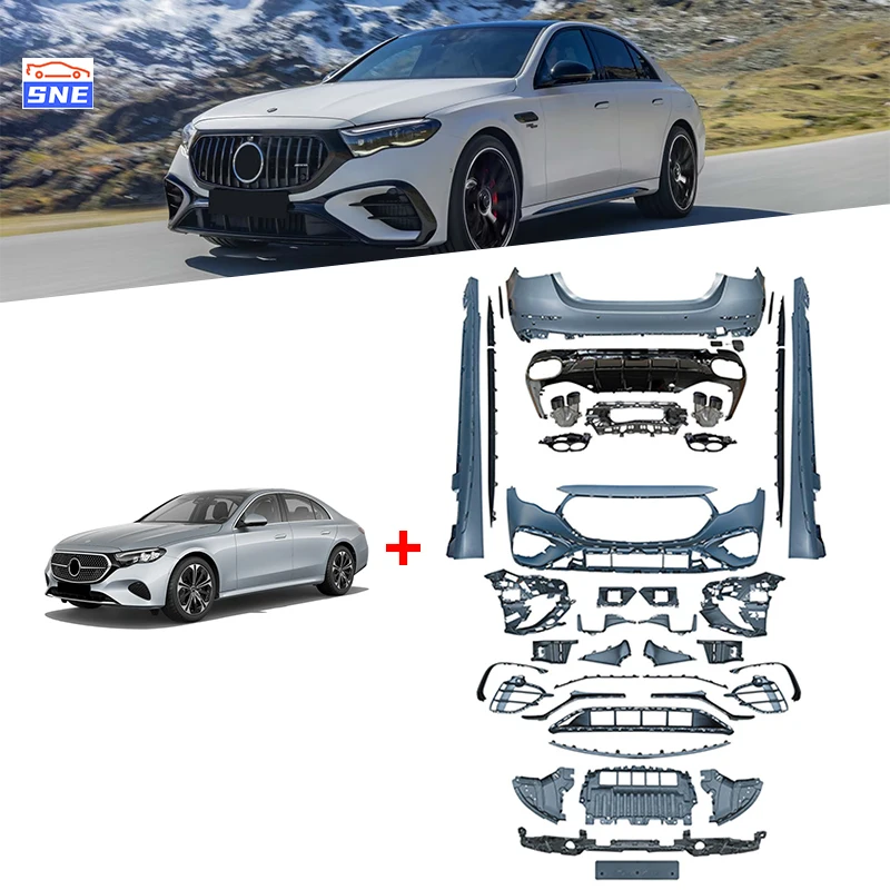Xds Auto falda lateral de coche parachoques trasero delantero E53 Bodykit Kit de carrocería de conversión completa para Mersedes-Benz Clase E W214 2024 +