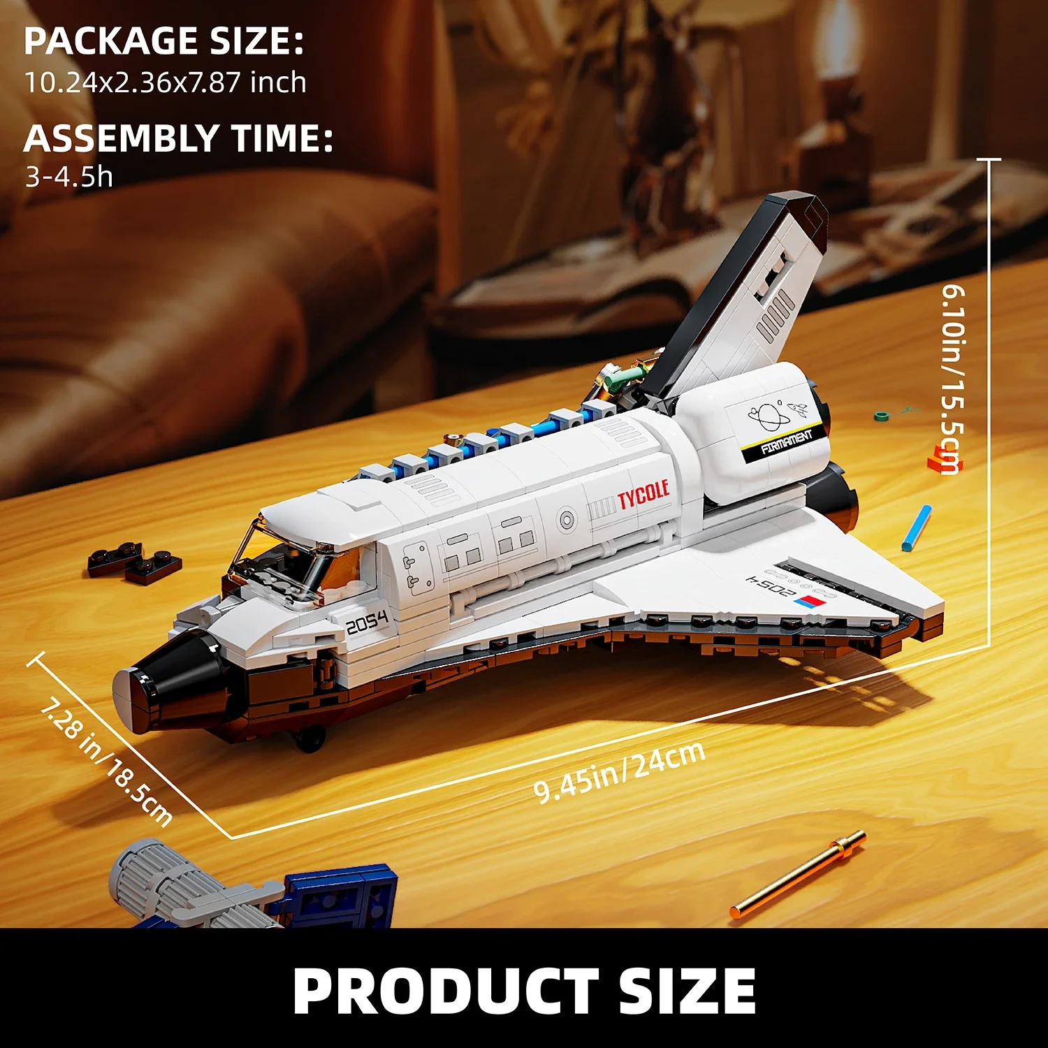 

Space Shuttle Building Block Model |+Landing Gear | NASA Style Space Exploration Toy | Adult and Children's Assembly Collection