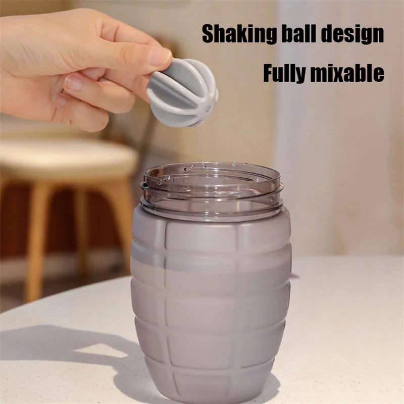 600ml Fitness Sports Water Bottle Fashion Simple Shaker Cup Protein Powder Nutrition High-capacity Milkshake Mixing